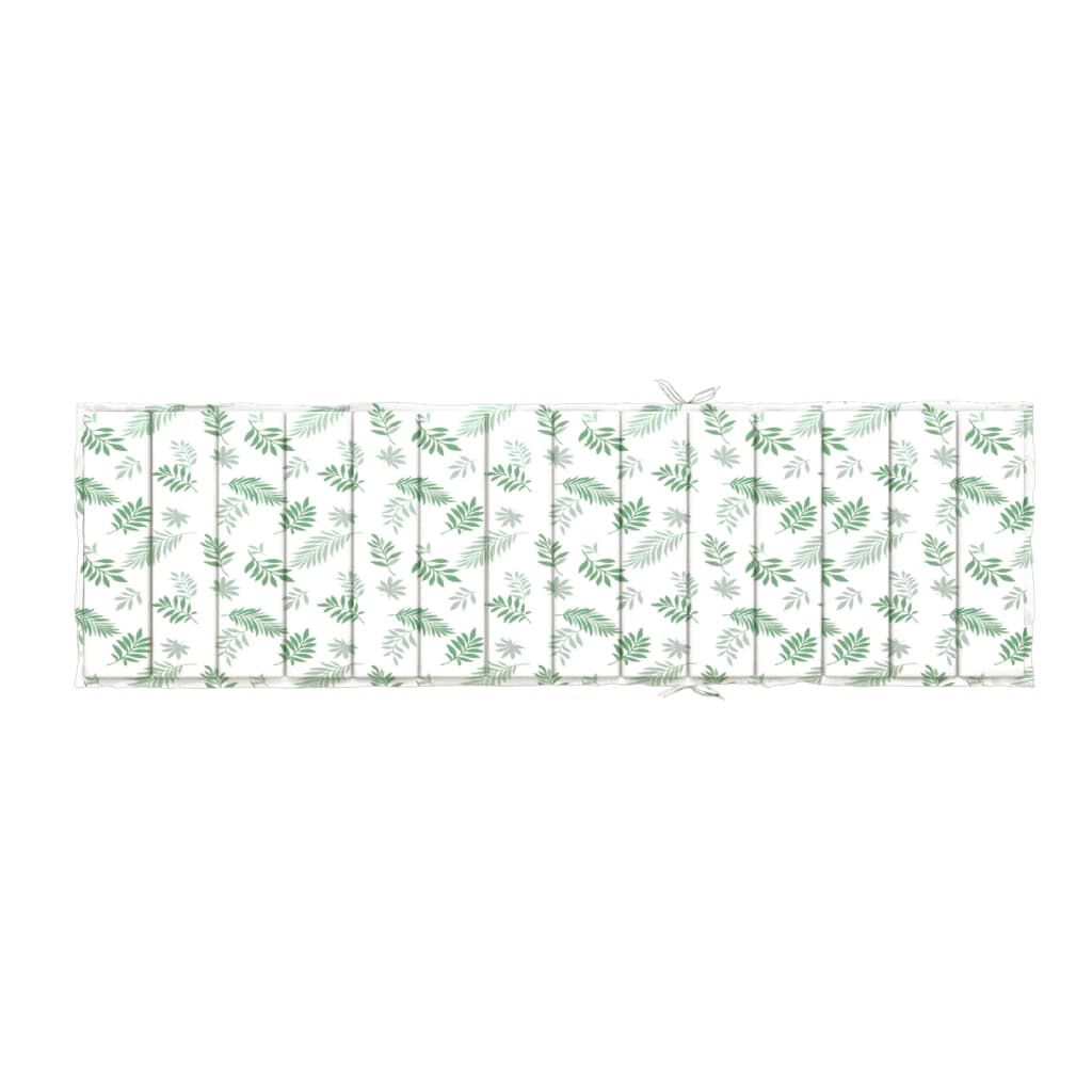 vidaXL Sun Lounger Cushion Leaf Pattern Oxford Fabric