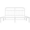 vidaXL Metal Bed Frame without Mattress with Headboard White 183x213cm