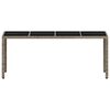 vidaXL Garden Table with Glass Top Light Grey 190x90x75 cm Poly Rattan