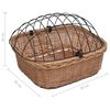 vidaXL Bike Front Basket with Cover 50x45x35 cm Natural Willow
