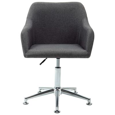 vidaXL Swivel Dining Chair Dark Grey Fabric