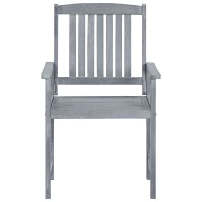 vidaXL Garden Chairs with Cushions 8 pcs Solid Acacia Wood Grey