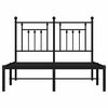 vidaXL Metal Bed Frame without Mattress with Headboard Black 135x190cm