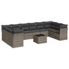 vidaXL 11 Piece Garden Sofa Set with Cushions Grey Poly Rattan