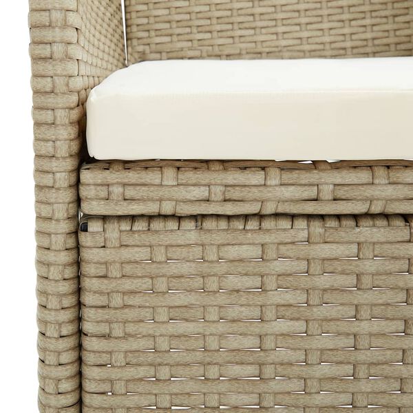 vidaXL 7 Piece Garden Dining Set Beige