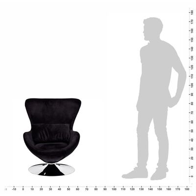 vidaXL Armchair with Egg Shape Black