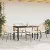 vidaXL 5 Piece Garden Dining Set with Cushions Brown Poly Rattan Glass