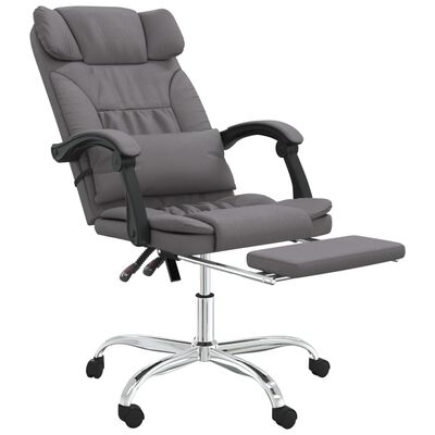 vidaXL Massage Reclining Office Chair Grey Faux Leather