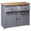 vidaXL Sideboard Grey 93x40x80 cm Solid Pinewood Panama Range