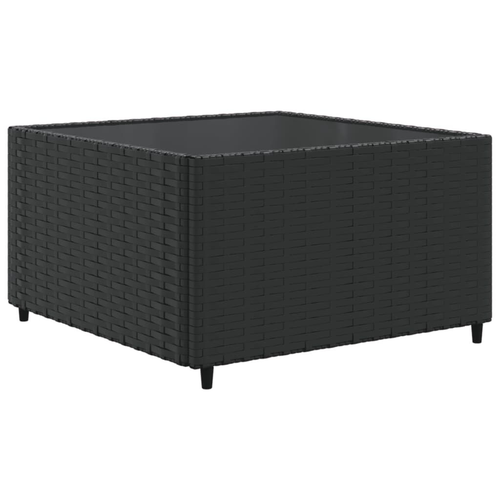 vidaXL 6 Piece Garden Lounge Set with Cushions Black Poly Rattan