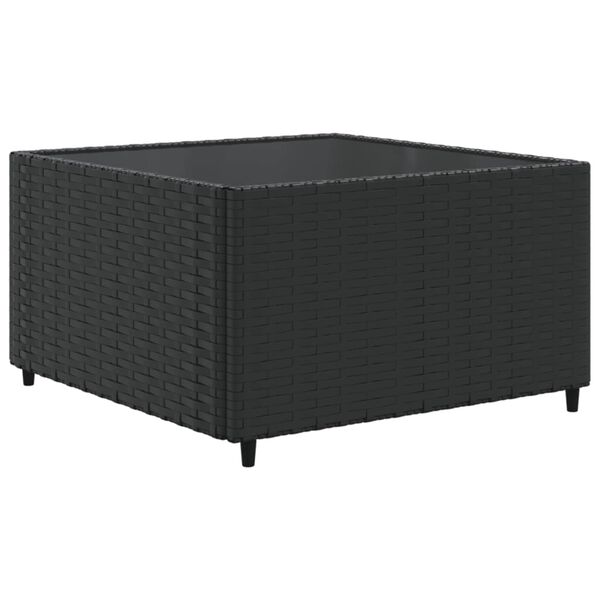 vidaXL 6 Piece Garden Lounge Set with Cushions Black Poly Rattan