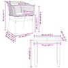 vidaXL 3 Piece Garden Dining Set with Cushions Brown Poly Rattan Glass