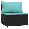 vidaXL 4 Piece Garden Lounge Set with Cushions Black Poly Rattan