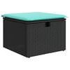 vidaXL Garden Sofa Set with Cushion 4 pcs Black Poly rattan