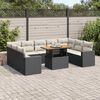 vidaXL 10 Piece Garden Sofa Set with Cushions Black Poly Rattan