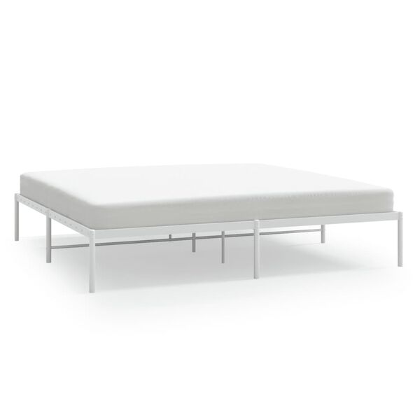 vidaXL Metal Bed Frame without Mattress White 193x203cm