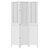 vidaXL Room Divider 3 Panels White Solid Wood Paulownia