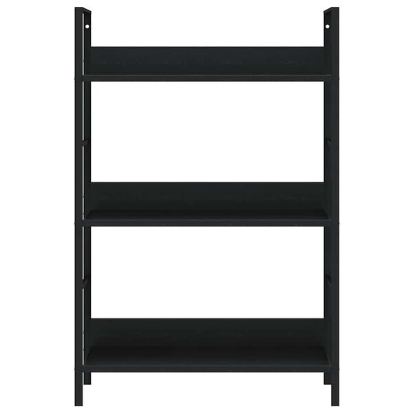 vidaXL 3-Layer Book Shelf Black 60x27.6x90.5 cm Engineered Wood