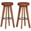 vidaXL Bar Chairs 2 pcs Real Leather and Solid Acacia Wood