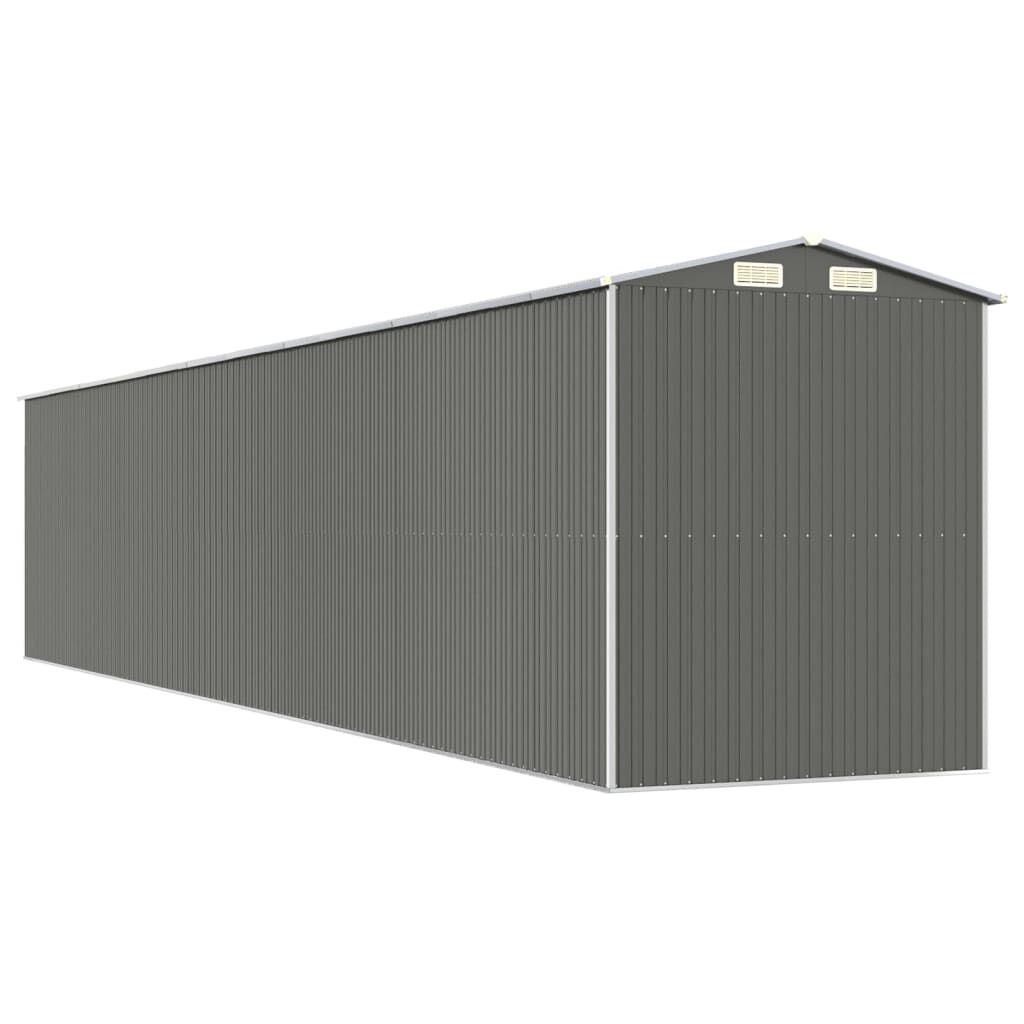 vidaXL Garden Shed Light Grey 192x1021x223 cm Galvanised Steel