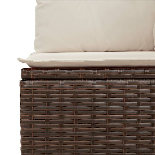 vidaXL 7 Piece Garden Sofa Set with Cushions Brown Poly Rattan