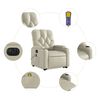 vidaXL Electric Stand up Massage Recliner Chair Cream Faux Leather