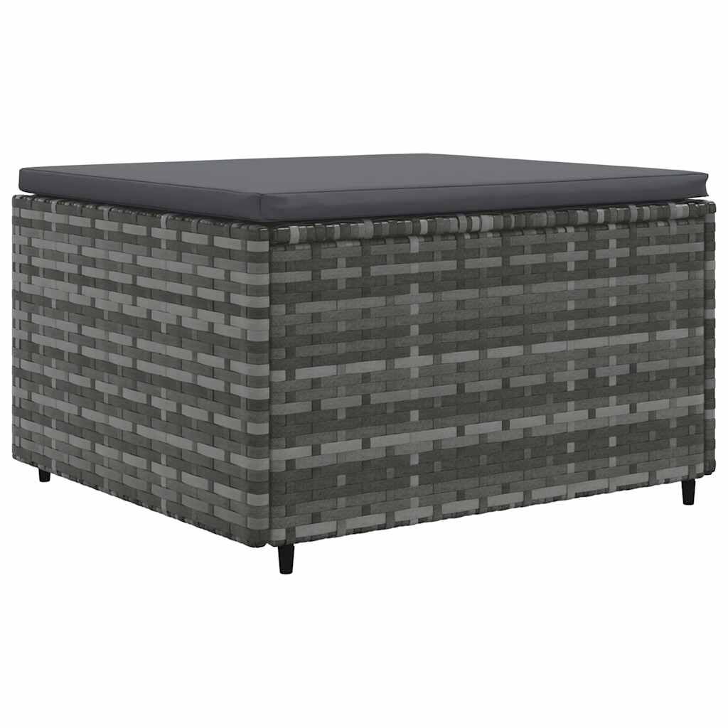 vidaXL 6 Piece Garden Lounge Set with Cushions Grey Poly Rattan