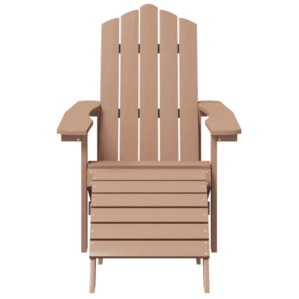 vidaXL Garden Adirondack Chairs 2 pcs with Footstools HDPE Brown