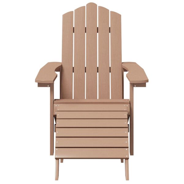 vidaXL Garden Adirondack Chairs 2 pcs with Footstools HDPE Brown