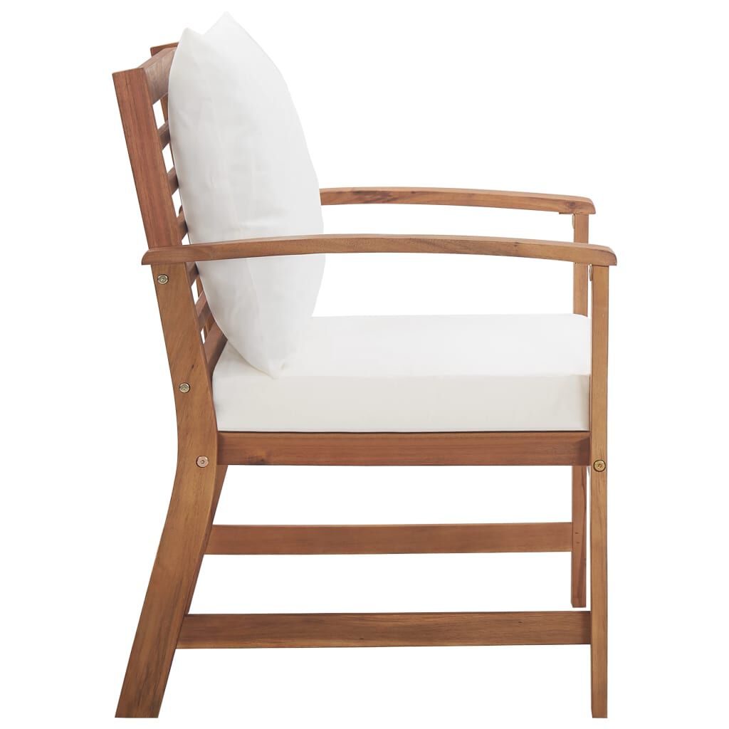 vidaXL 4 Piece Garden Lounge Set with Cushions Solid Acacia Wood