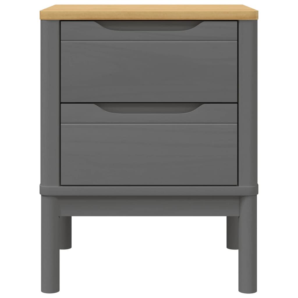 vidaXL Bedside Cabinet FLORO Grey 45x39x57 cm Solid Wood Pine