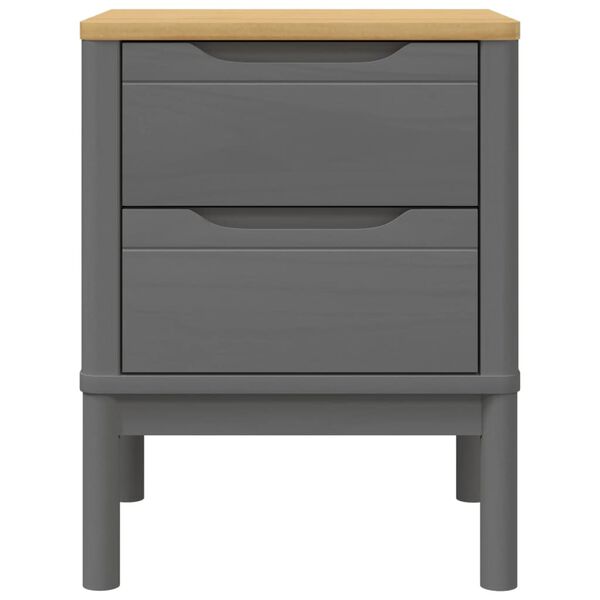 vidaXL Bedside Cabinet FLORO Grey 45x39x57 cm Solid Wood Pine