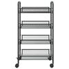 vidaXL 4-Tier Kitchen Trolley Black 46x26x85 cm Iron