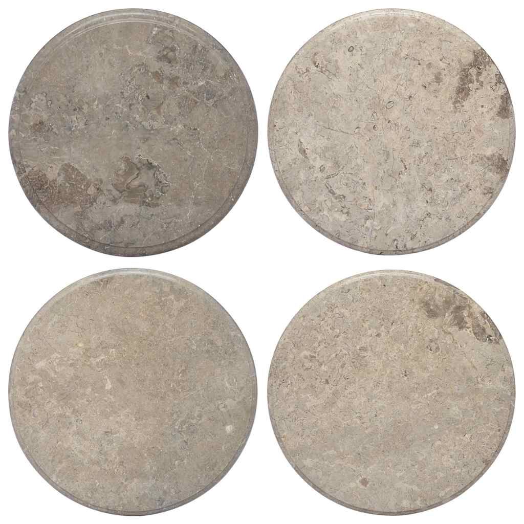 vidaXL Table Top Grey Ø50x2.5 cm Marble