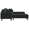 vidaXL Sofa with Cushion 3 pcs Black Velvet