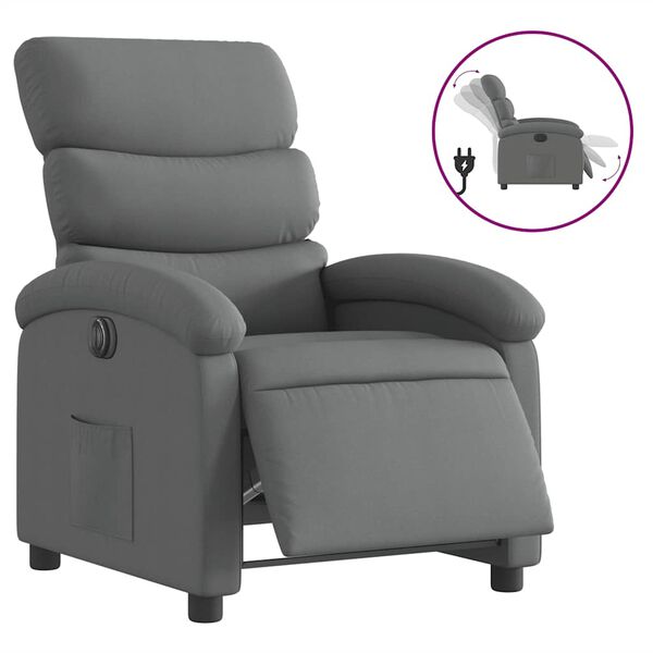 vidaXL Electric Recliner Chair Dark Grey Fabric
