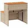 vidaXL Hot Tub Step Beige 50x50x50.5 cm Poly Rattan and Solid Acacia