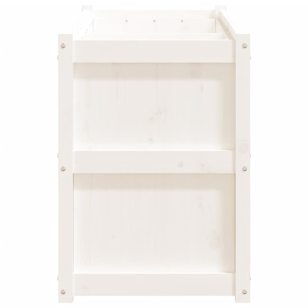 vidaXL Garden Planter White 150x50x70 cm Solid Wood Pine