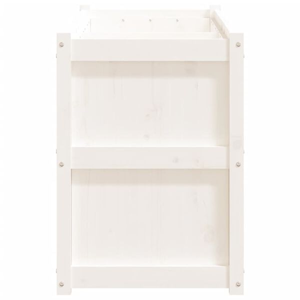 vidaXL Garden Planter White 150x50x70 cm Solid Wood Pine