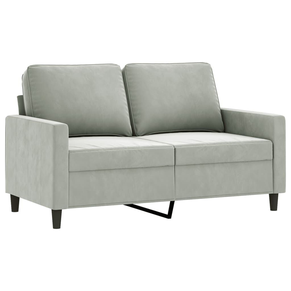 vidaXL 3 Piece Sofa Set with Cushions Light Grey Velvet