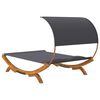 vidaXL Outdoor Lounge Bed with Canopy 165x203x126cm Solid Bent Wood Anthracite