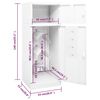 vidaXL Saddle Cabinet White 53x53x140 cm Steel