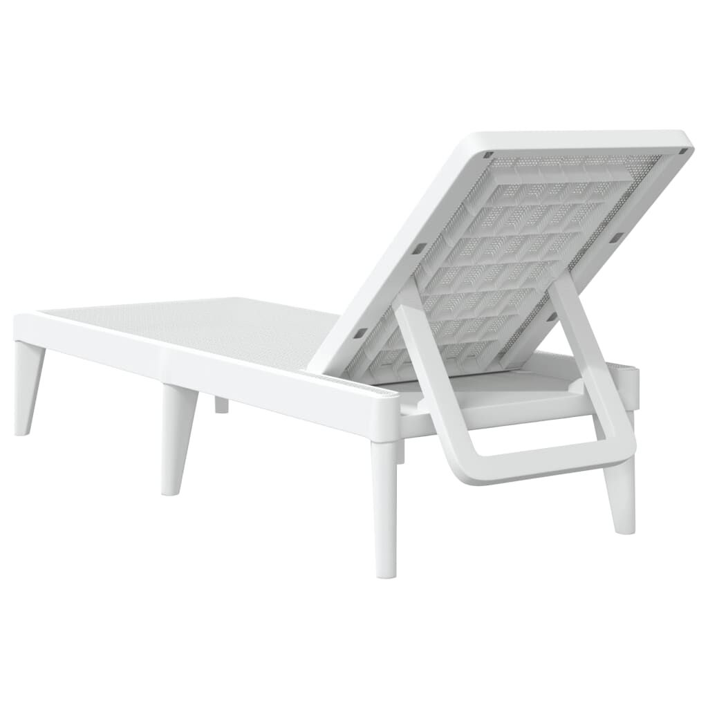 vidaXL Sun Lounger White 186x60x29 cm PP