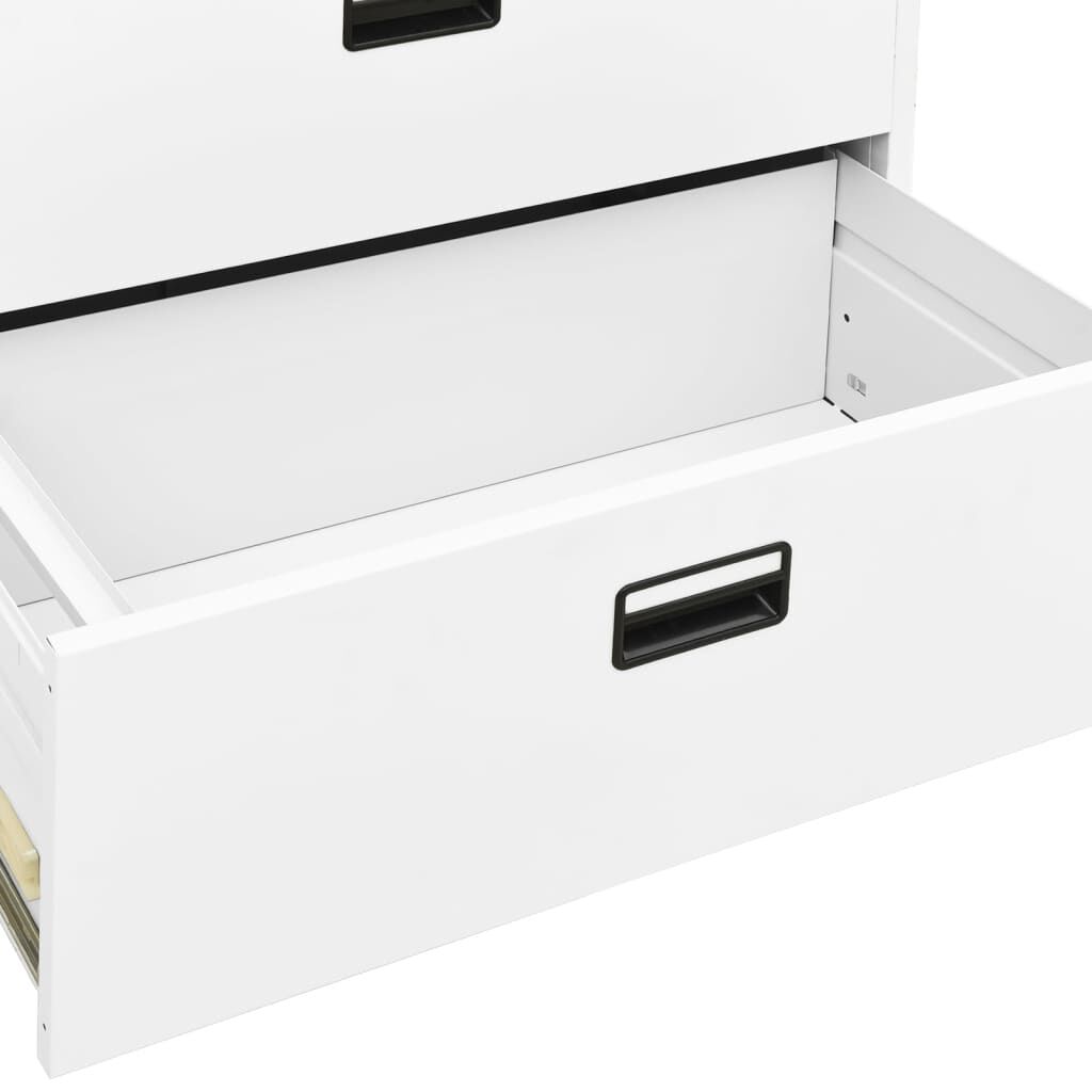 vidaXL Filing Cabinet White 90x46x72.5 cm Steel