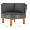 vidaXL 9 Piece Garden Lounge Set with Cushions Poly Rattan Grey
