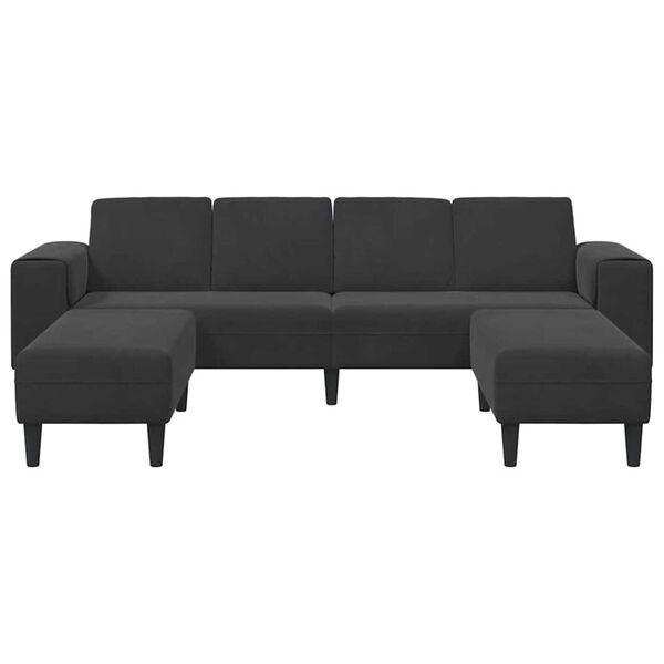 Sofa Set 3 pcs Black Velvet