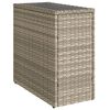 vidaXL Garden Side Table with Glass Top Light Grey 58x27.5x55 cm Poly Rattan