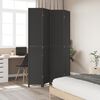 vidaXL Room Divider&nbsp;4 Panels Black Solid Wood Paulownia