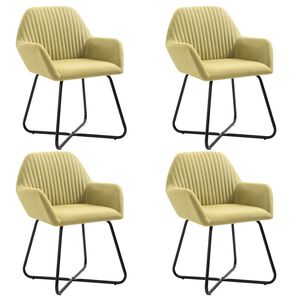vidaXL Dining Chairs 4 pcs Green Fabric