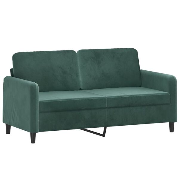 vidaXL 2 Piece Sofa Set Dark Green Velvet